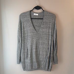 Aritizia Babaton Oversized Grey Cotton Blend Long Sweater Size XXS
